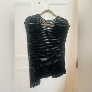 Eileen Fisher Black Mesh Blouse